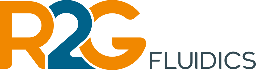 R2G Fluidics logo orizzontale company R2G Fluidics logo horizontal